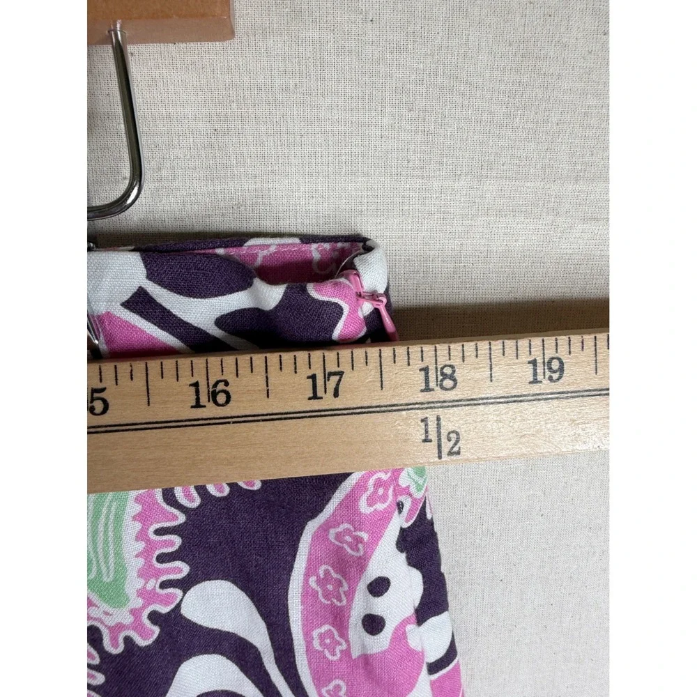 Zara Paisley Print Linen Blend Palazzo Pants size XL‎ Black/Pink/White